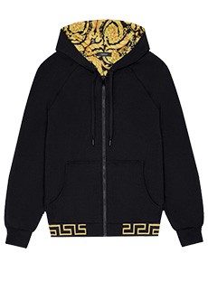 Черная толстовка на замке VERSACE