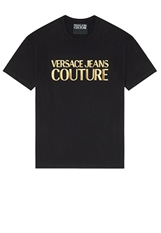 Хлопковая футболка с логотипом VERSACE JEANS COUTURE