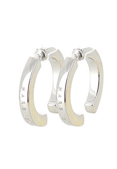 Серебристые серьги-кольца с монограммой  MM6 Maison Margiela