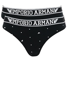 Трусы-бразильяно с логотипированной лентой EMPORIO ARMANI Underwear