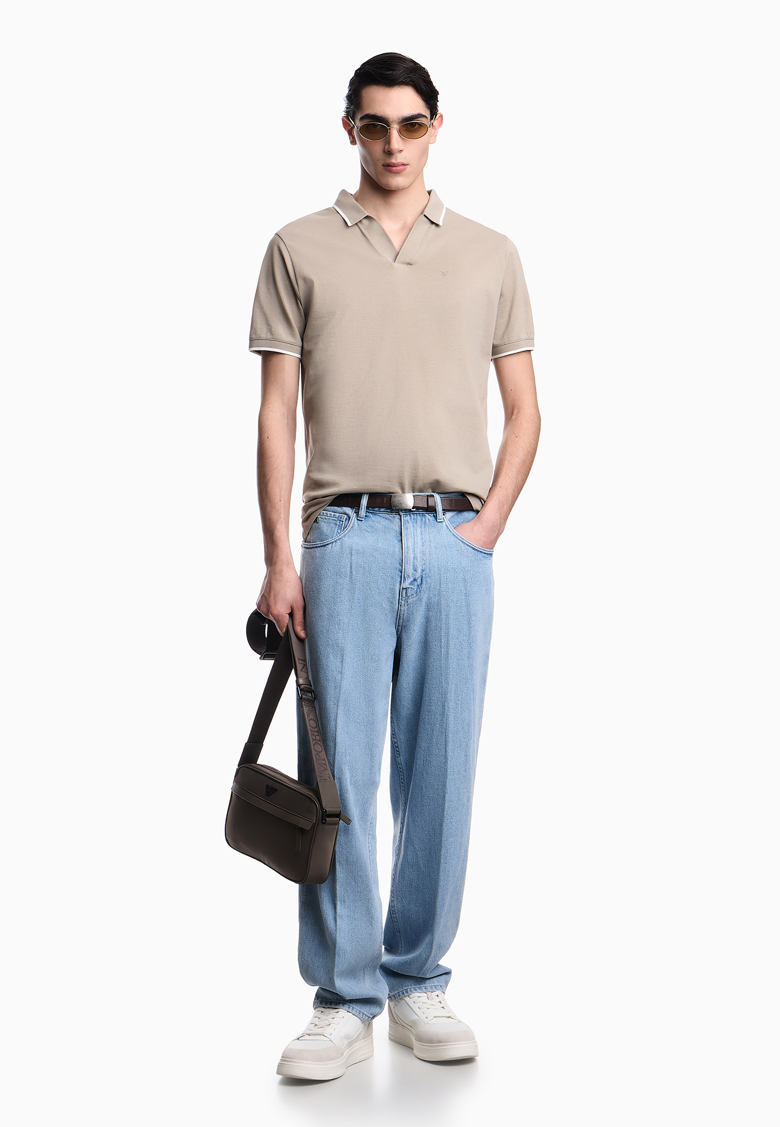 

Поло EMPORIO ARMANI, Бежевый, Бежевый