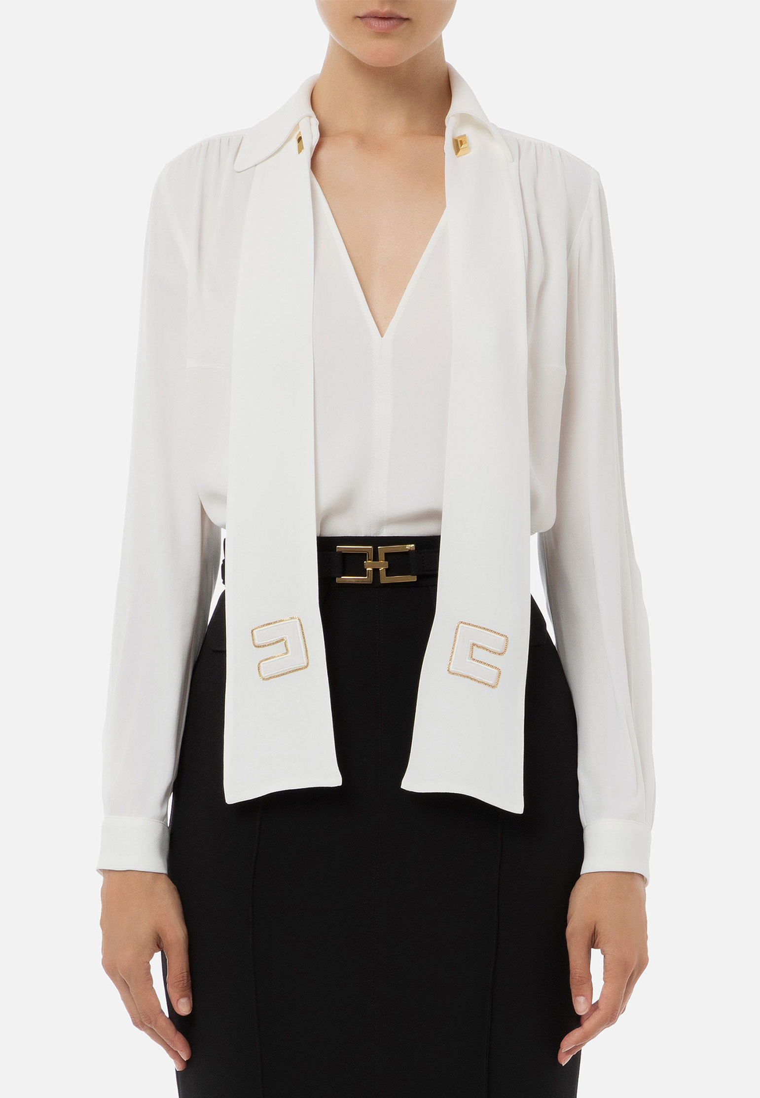 Блуза ELISABETTA FRANCHI Белый, размер 40