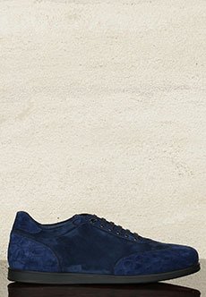 Синие замшевые кроссовки STEFANO RICCI