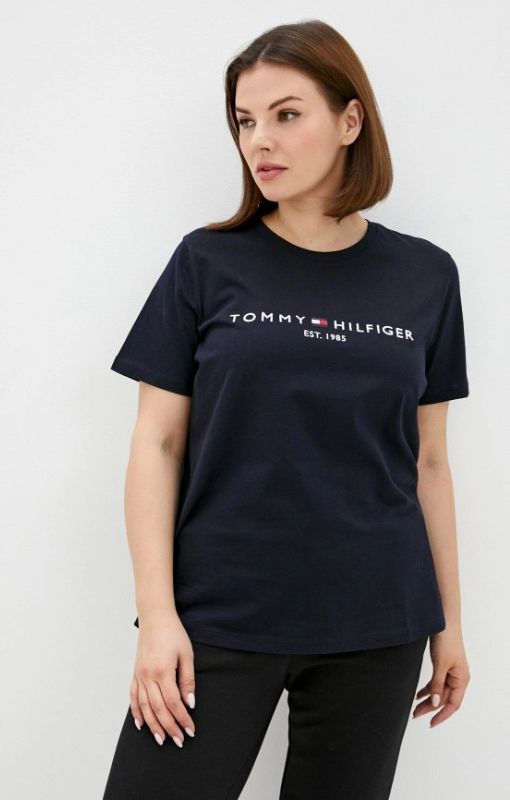Темно-синяя женская футболка Tommy Hilfiger