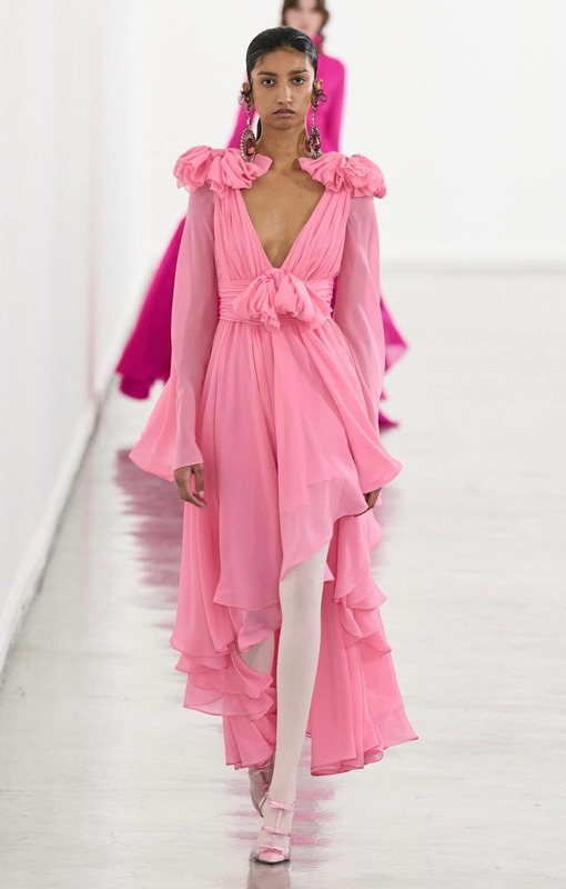 Розовое воздушное платье Giambattista Valli
