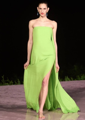 Зеленое платье Carolina Herrera
