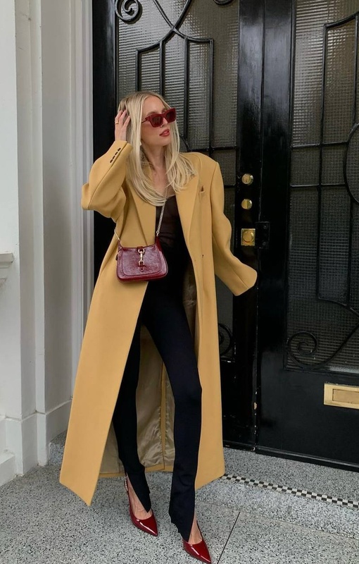 Образ Gucci с желтым пальто