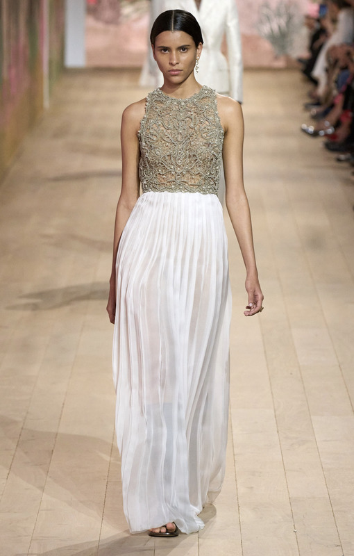 Платье с прозрачным корсетом Christian Dior