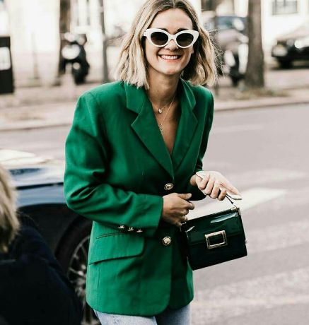 Женский образ с зеленым пиджаком