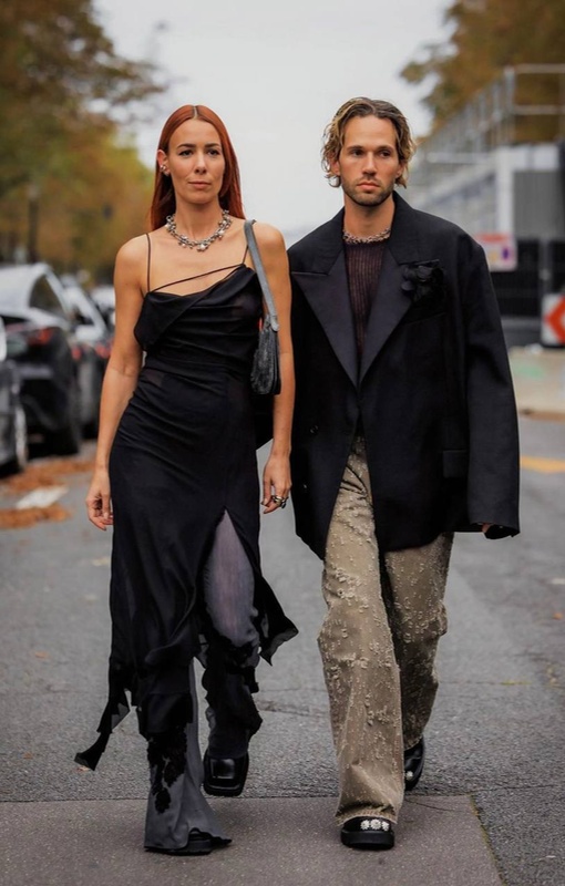 Элис Барбье и Жан-Себастьян Рок в образах в стиле casual