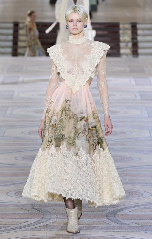 Платье с кружевным воротником Zimmermann