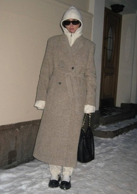 Darja Barannik в пальто