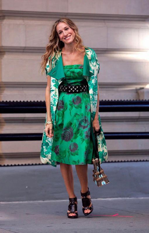 Сара Джессика Паркер в зеленом платье