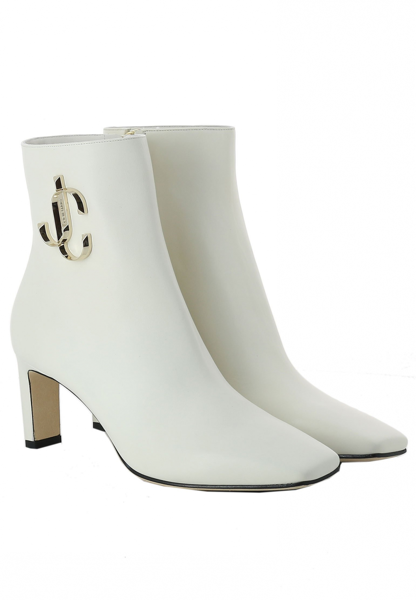 Белые ботильоны JIMMY CHOO