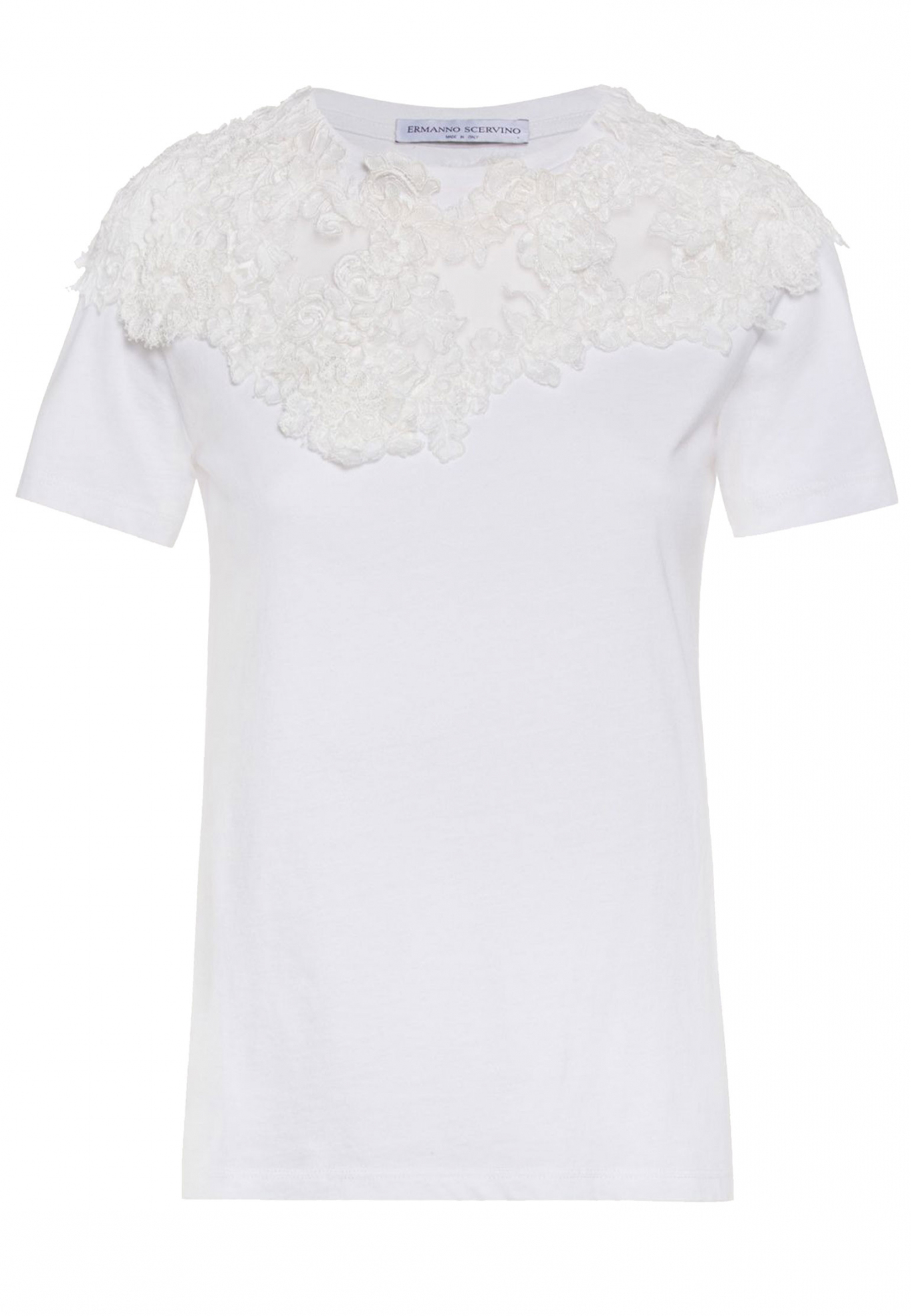 Белый топ с кружевными вставками ERMANNO SCERVINO