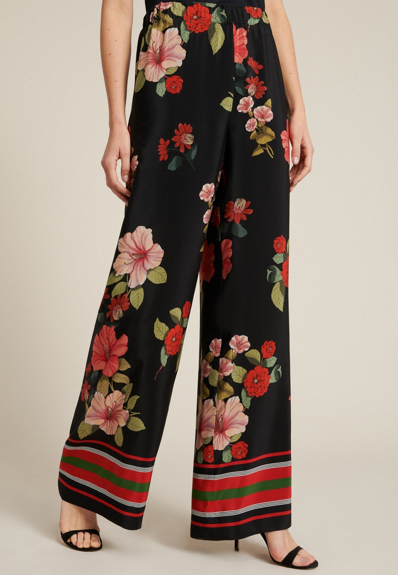 Широкие брюки с цветочным принтом LUISA SPAGNOLI
