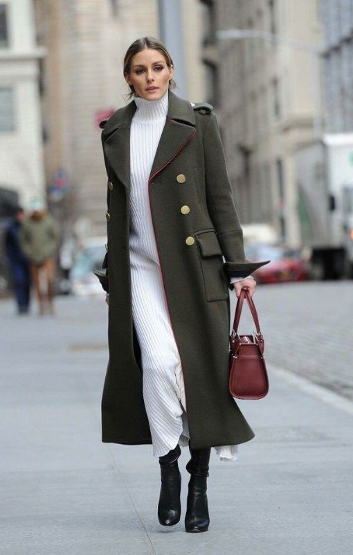 Женское пальто в стиле милитари 