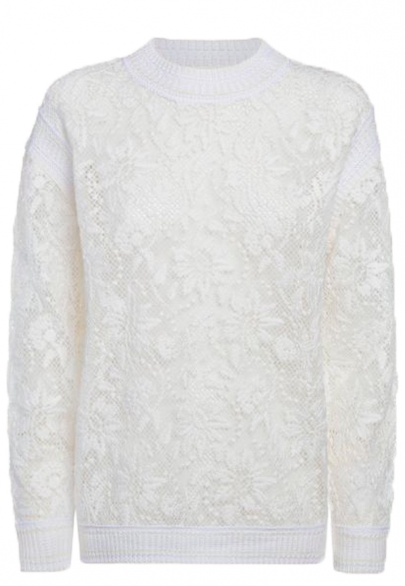Белый свитер с вышивкой ERMANNO SCERVINO