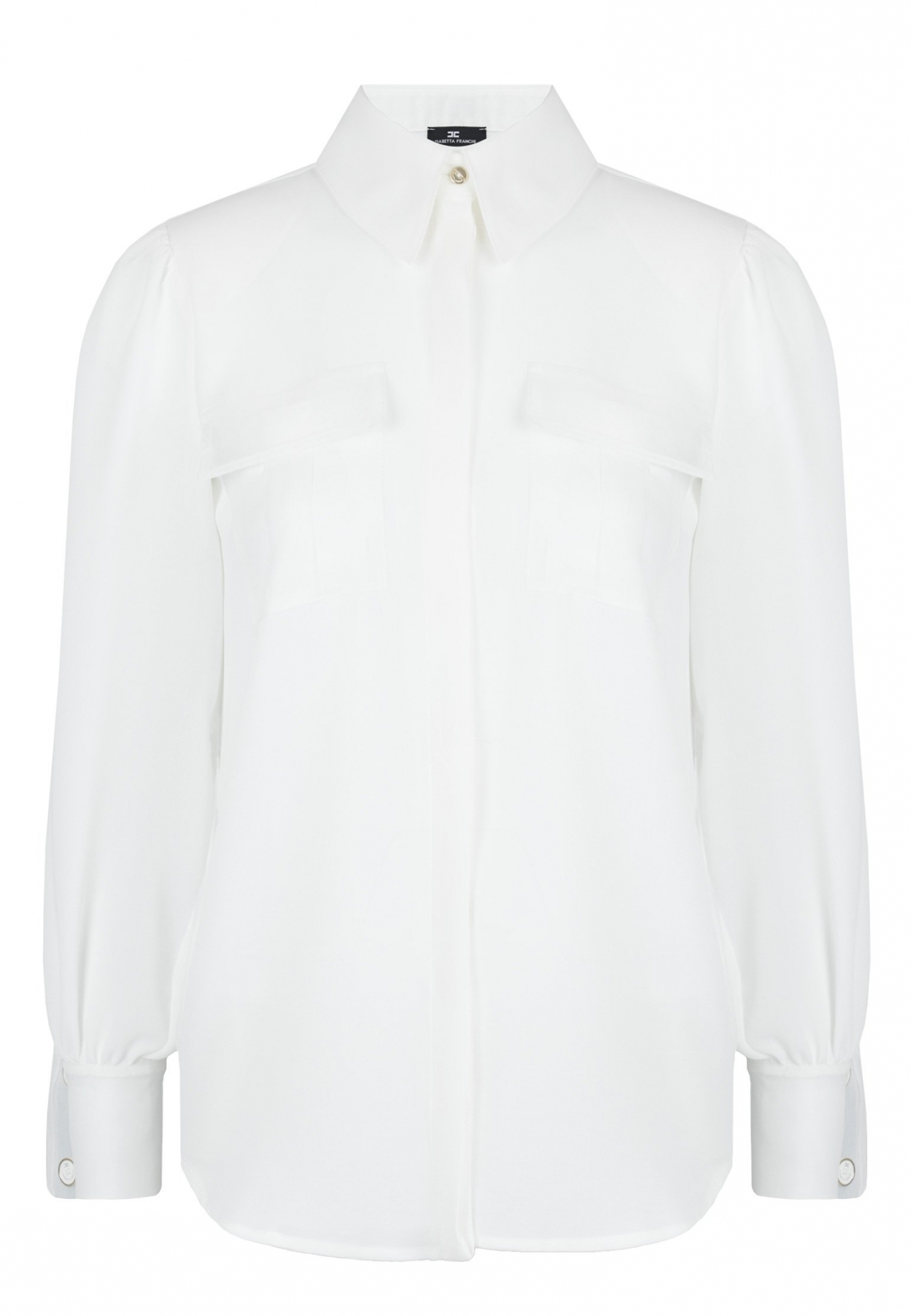 Белая рубашка с прозрачными манжетами ELISABETTA FRANCHI