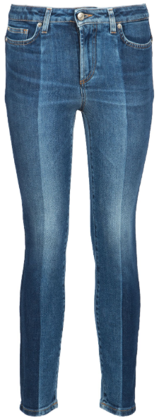 Синие комбинированные джинсы с декором на заднем кармане VERSACE COLLECTION.png