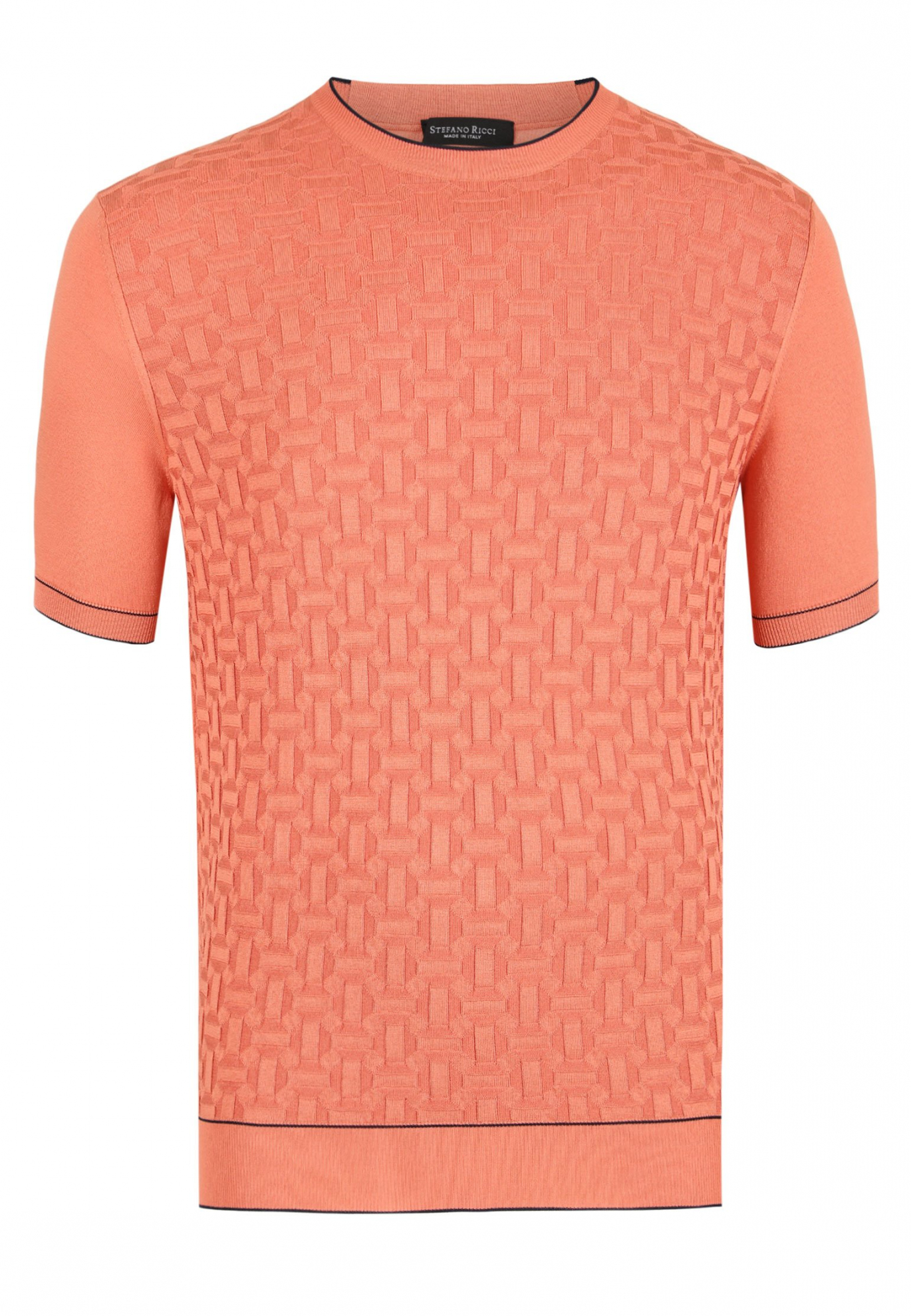 Оранжевая футболка с рельефным принтом STEFANO RICCI
