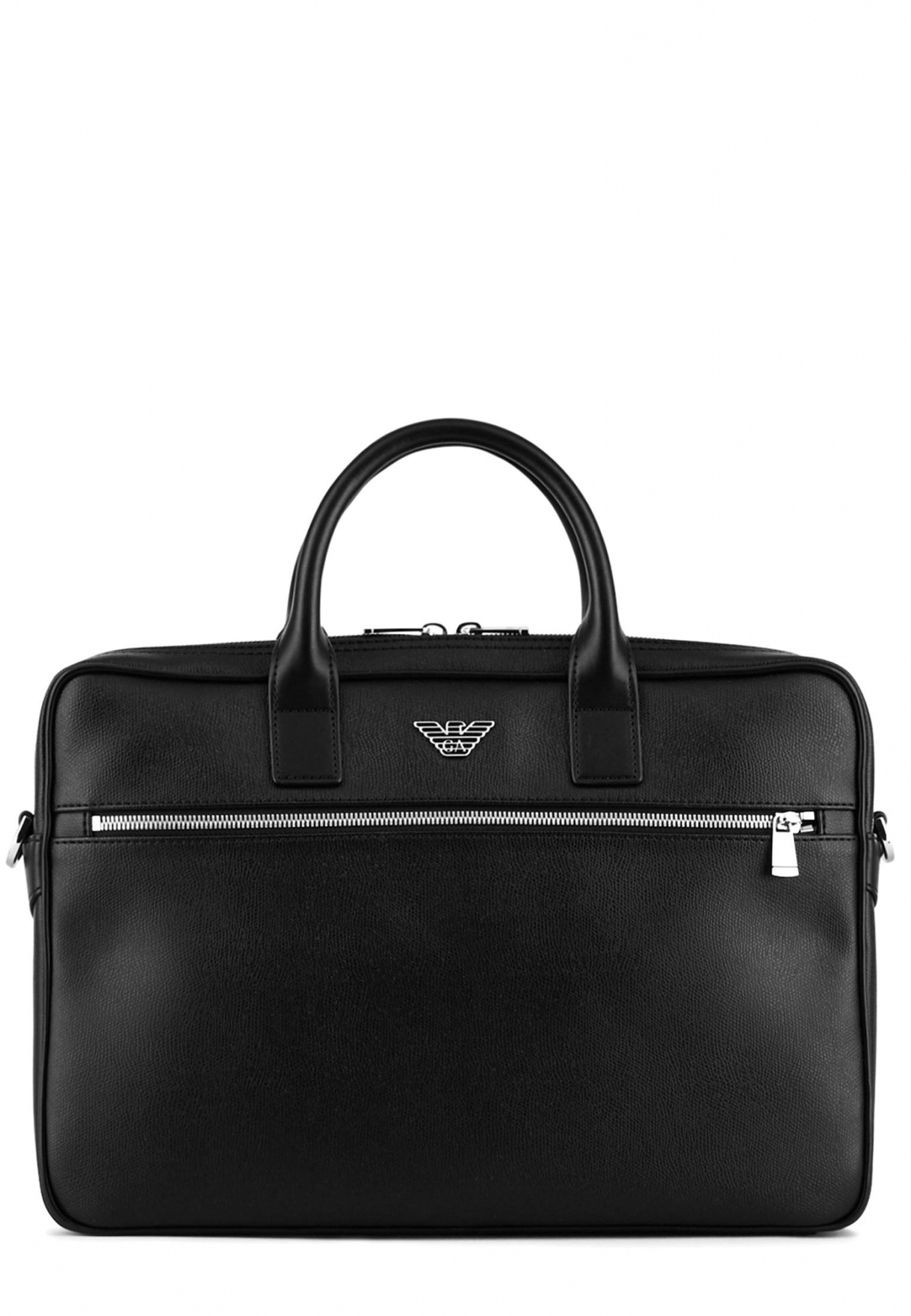 Черный портфель с пластинкой в форме орла EMPORIO ARMANI