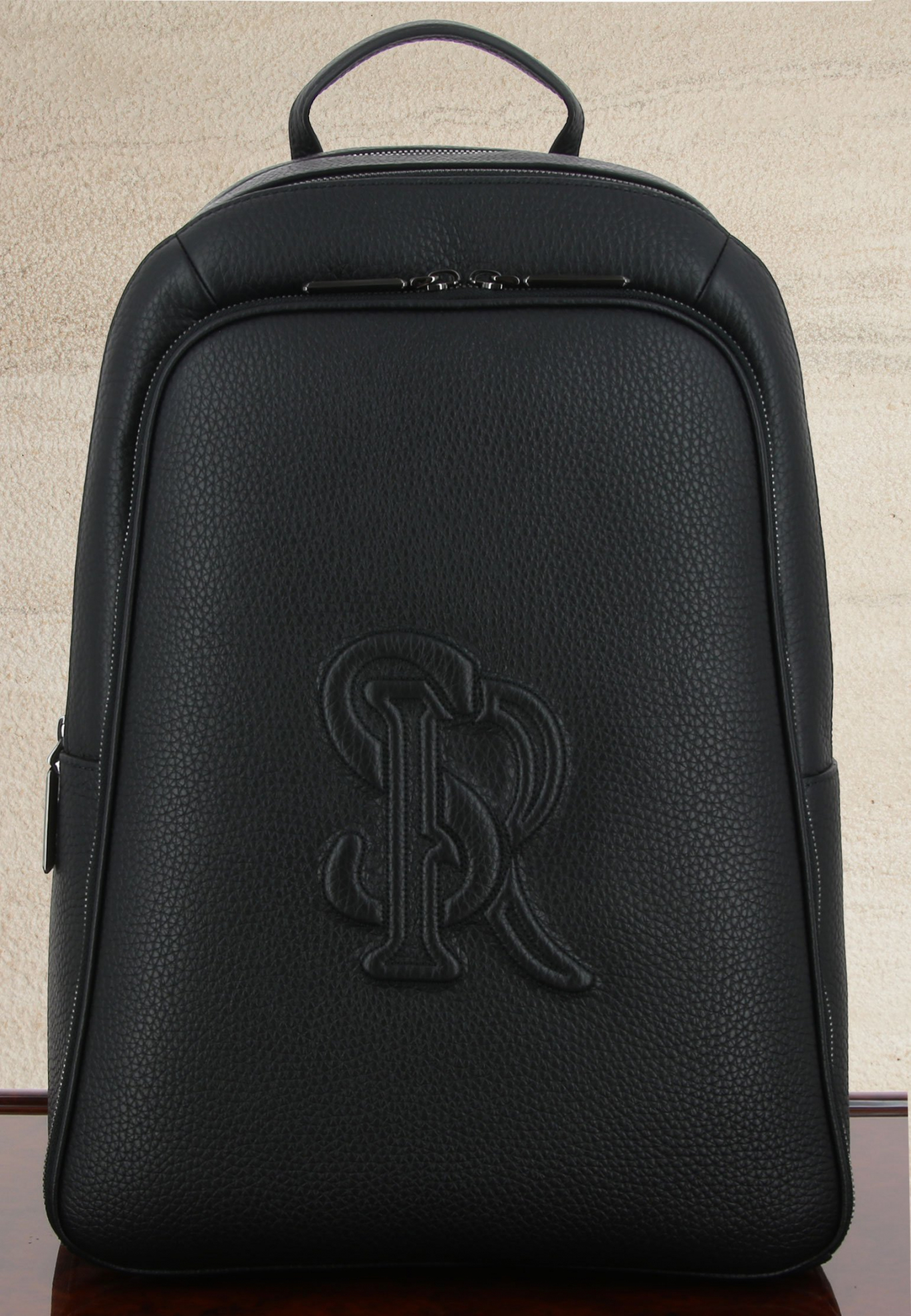 Черный рюкзак с тиснением STEFANO RICCI