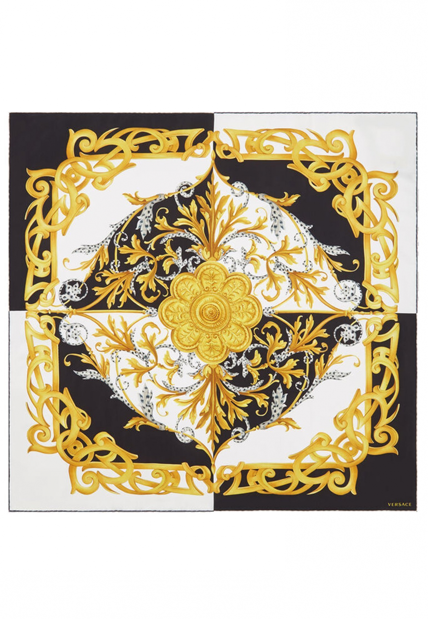 Шелковый платок с принтом BAROCCO ACANTHUS VERSACE