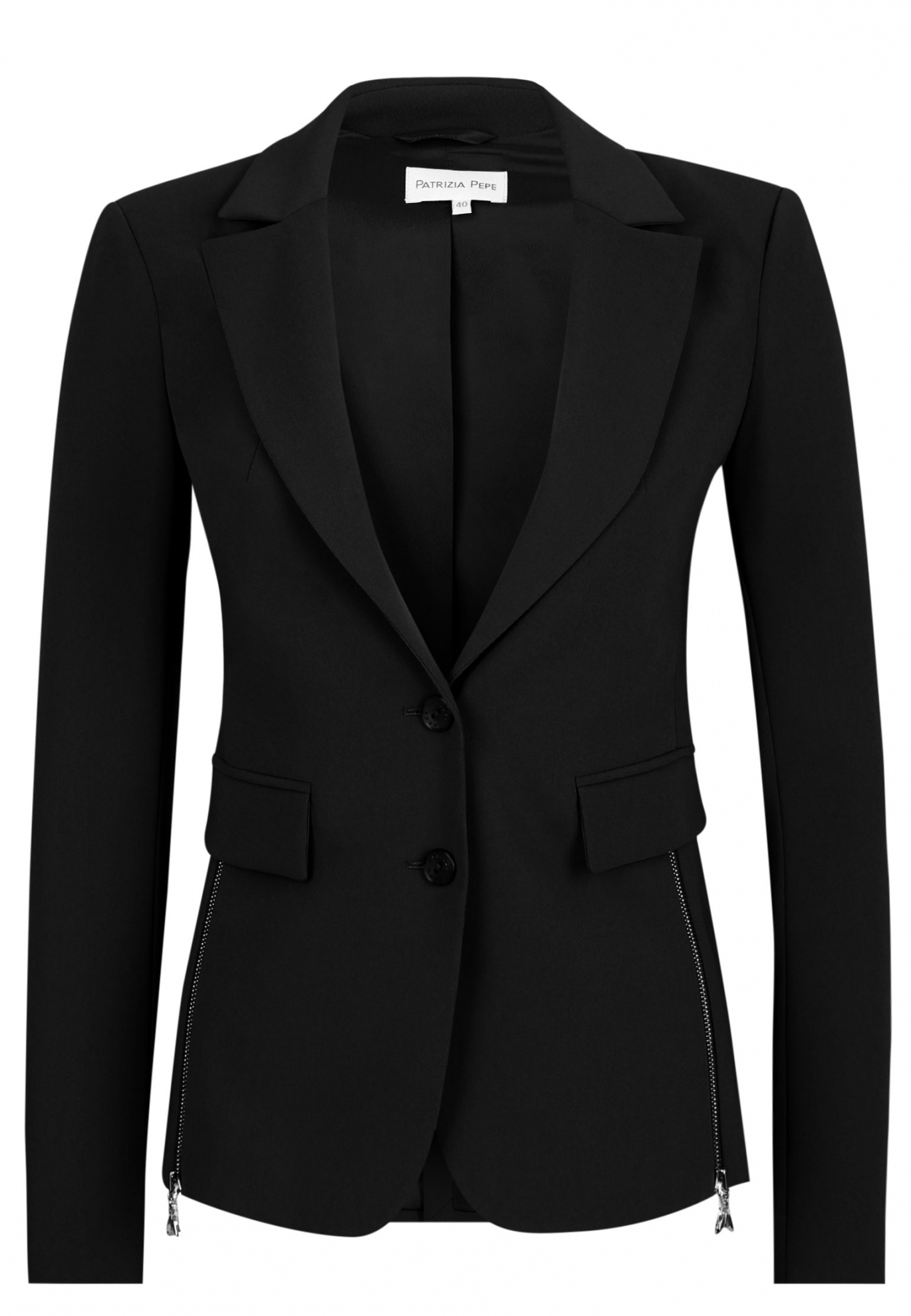Черный приталенный пиджак PATRIZIA PEPE