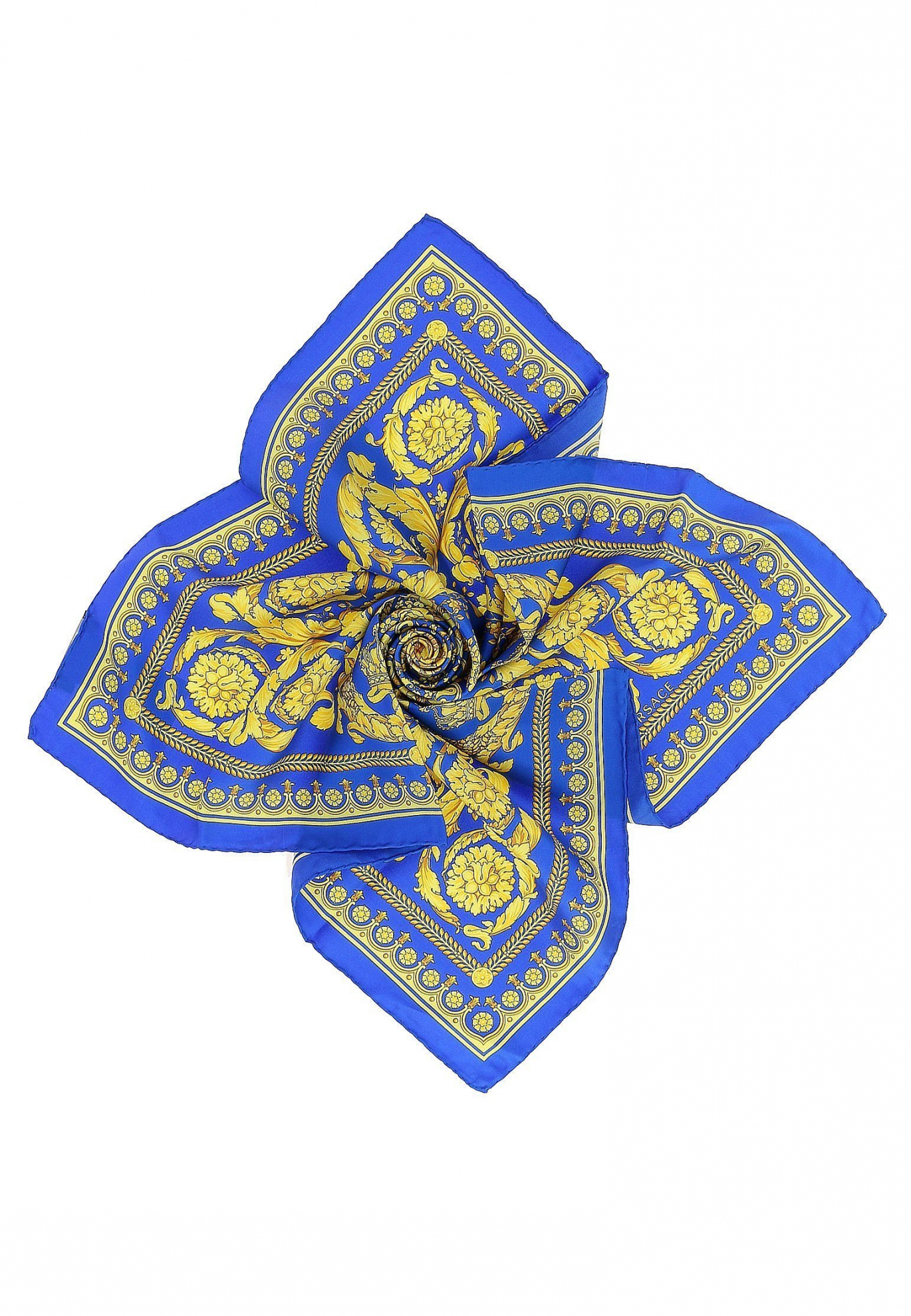 Голубой платок с принтом BAROCCO VERSACE