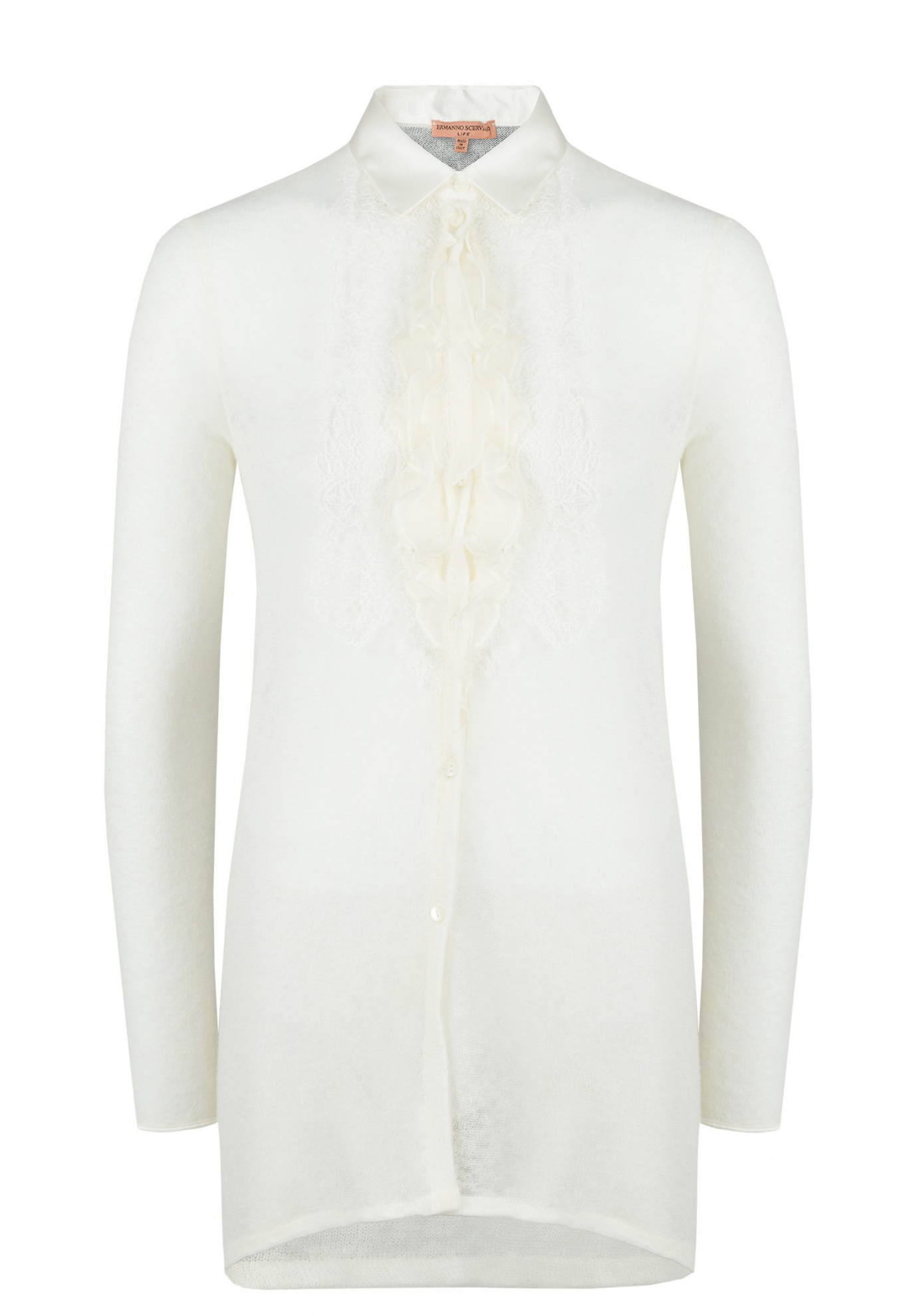  Асимметричная белая рубашка ERMANNO SCERVINO