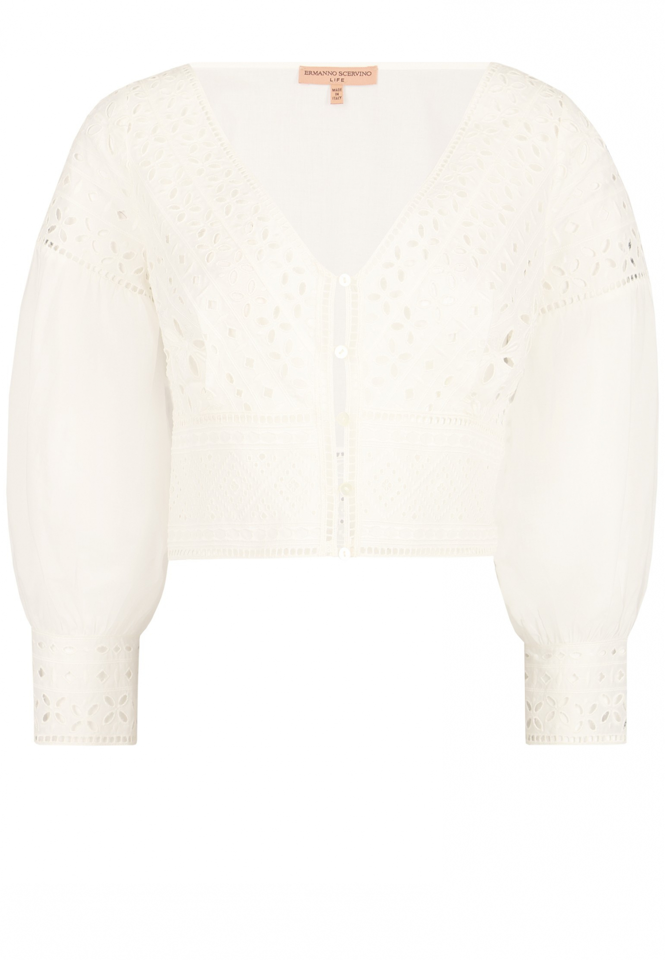 Белый топ с вышивкой ERMANNO SCERVINO
