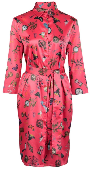 Розовое платье-рубашка с принтом VIA TORRIANI 88