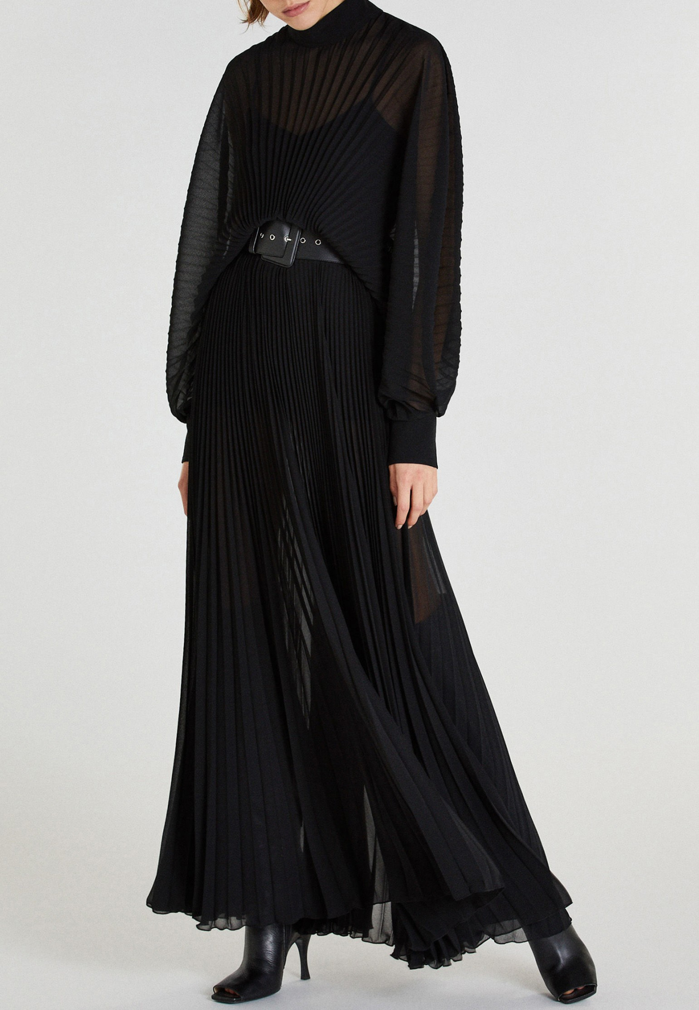 Черное плиссированное платье PATRIZIA PEPE