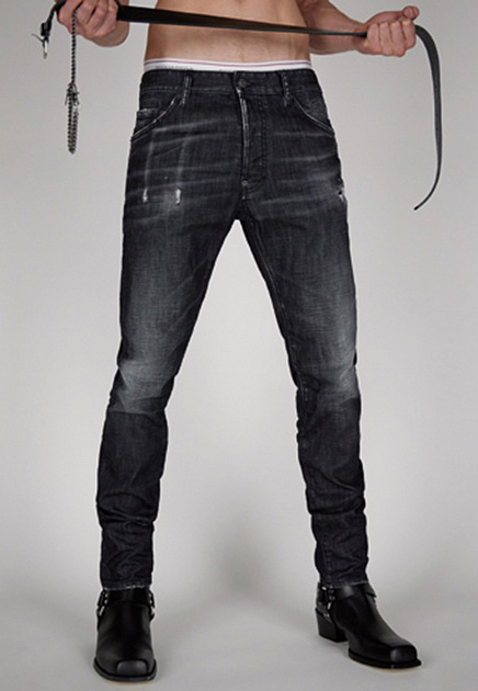 Темно-серые джинсы с эффектом потертости DSQUARED2