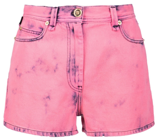 Розовые джинсовые шорты VERSACE