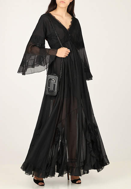 Черное платье с кружевными вставками ERMANNO ERMANNO SCERVINO