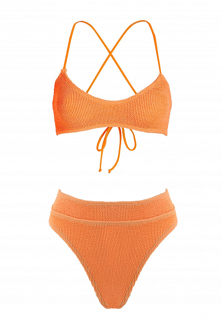 Оранжевый купальник с высокими плавками BOND-EYE