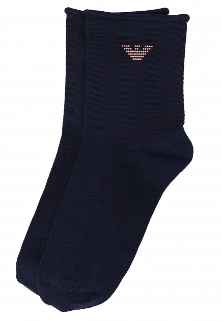 Синие носки из смесовой вискозы EMPORIO ARMANI