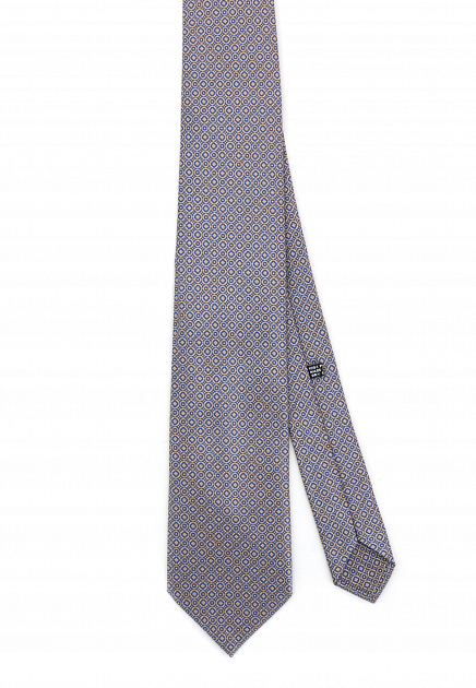 Шелковый галстук с геометрическим принтом STEFANO RICCI - ИТАЛИЯ
