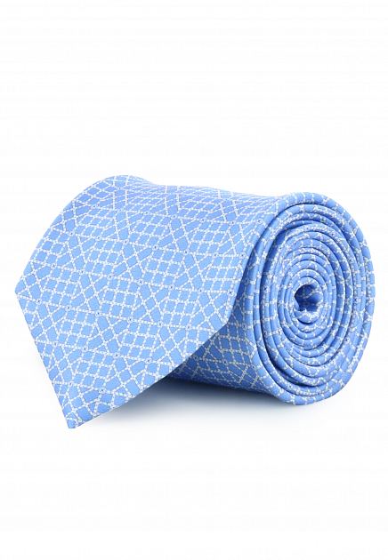 Голубой галстук с геометрическим паттерном STEFANO RICCI