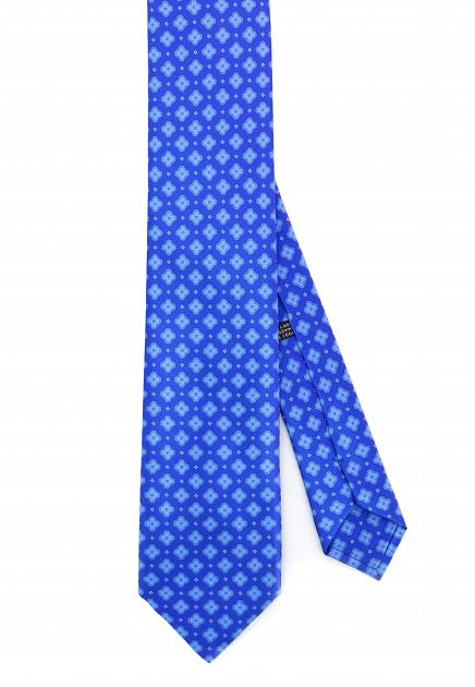 Синий галстук с геометрическим рисунком  STEFANO RICCI - ИТАЛИЯ