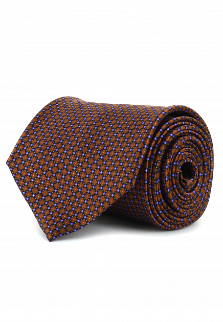 Коричневый галстук с рисунком STEFANO RICCI
