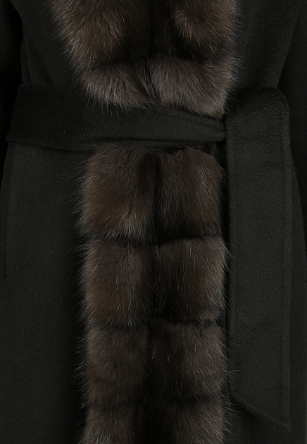 Удлинённое пальто с мехом PAJARO