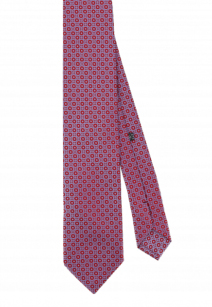 Красный галстук с геометричным принтом  STEFANO RICCI - ИТАЛИЯ