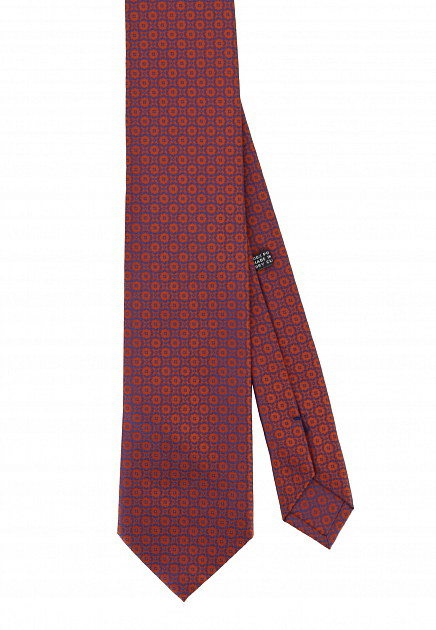 Терракотовый галстук с принтом  STEFANO RICCI - ИТАЛИЯ