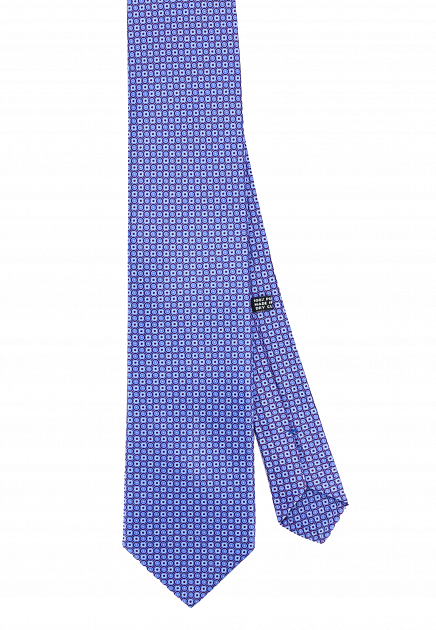 Голубой галстук с красным рисунком STEFANO RICCI - ИТАЛИЯ