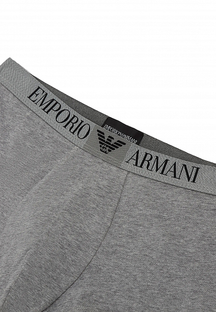 Серые боксеры с меланжевым поясом EMPORIO ARMANI Underwear - ИТАЛИЯ