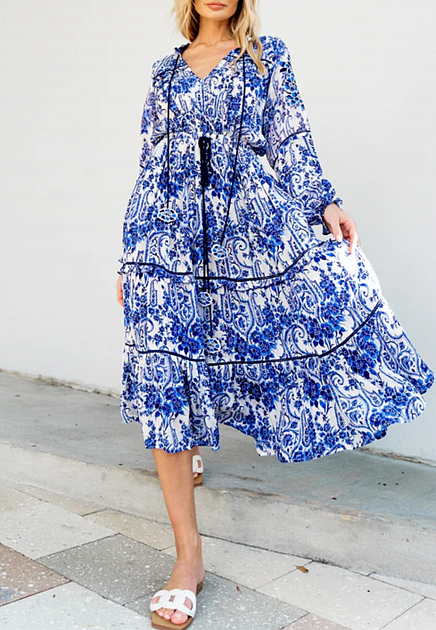 Платье TAJ BY SABRINA CRIPPA  - Вискоза - цвет синий