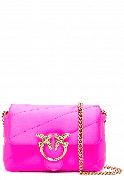 Розовая сумка из шелка Love Bag Icon PINKO